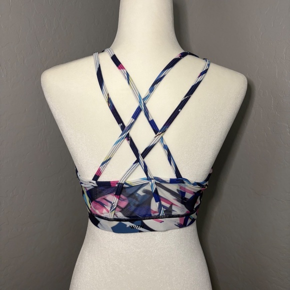 Peloton Sports Bra Pink Blue Geometric Size L - Picture 2 of 5